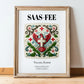 Saas-fee, Switzerland – Travel Print, in wooden frame leaning on the floor