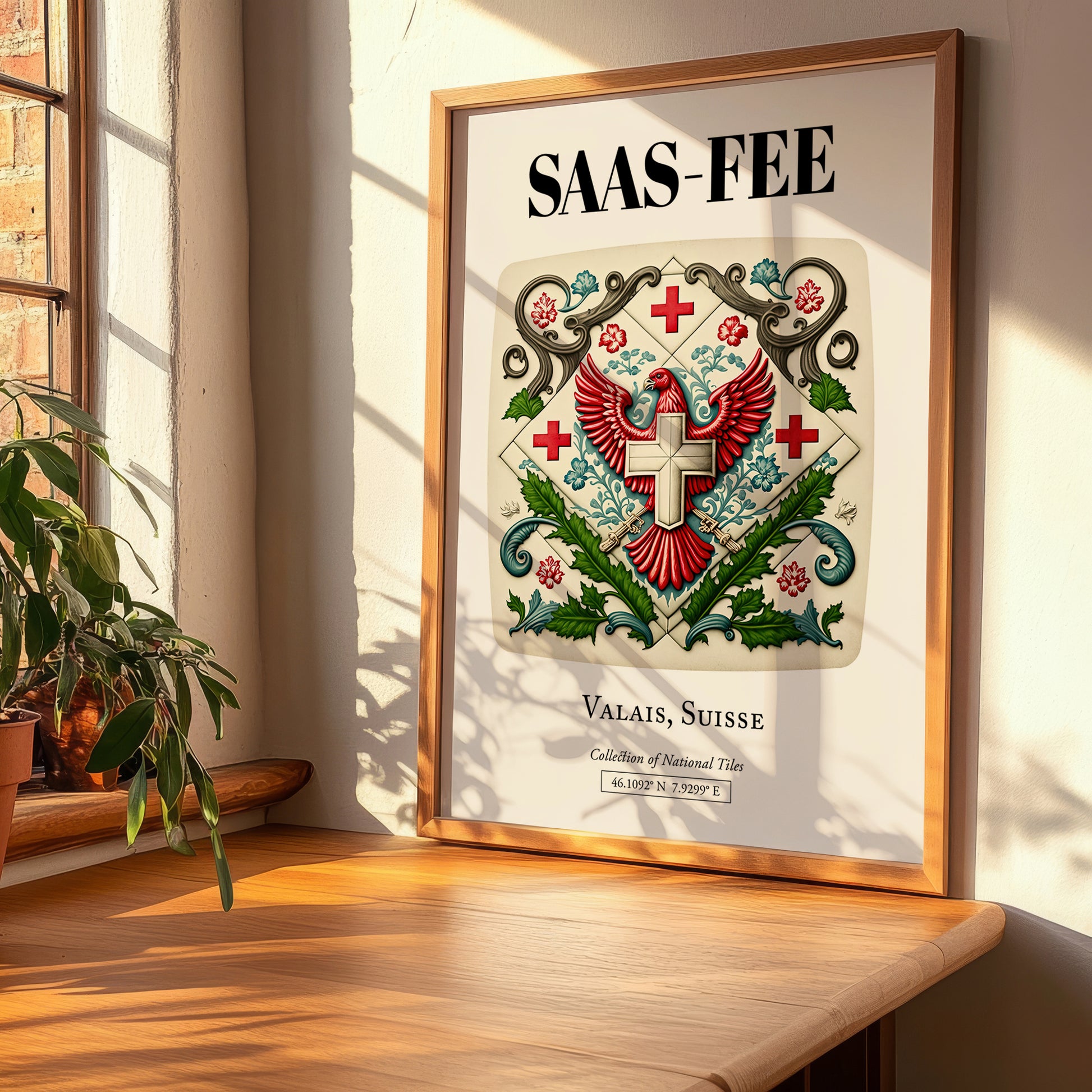 Saas-fee, Switzerland – Travel Print, clean layout with no caption