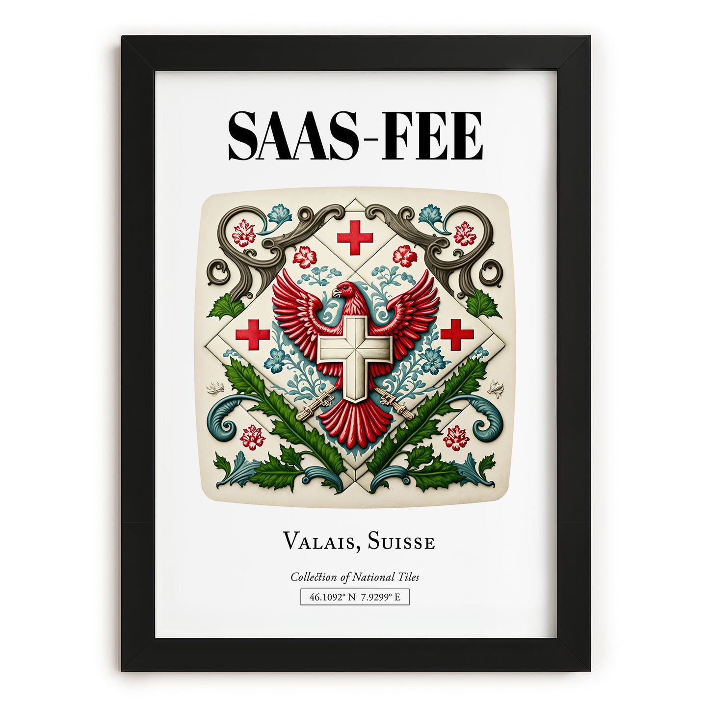 Saas-fee, Switzerland – Travel Print, in sleek black frame