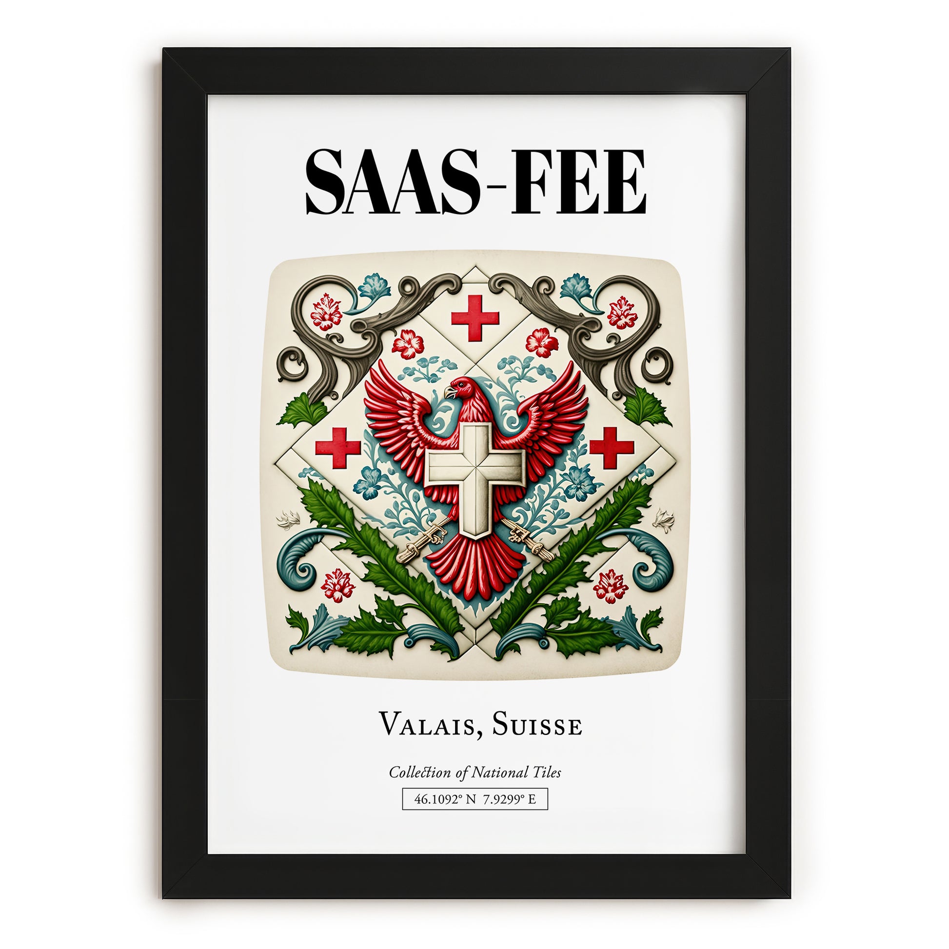 Saas-fee, Switzerland – Travel Print, in sleek black frame