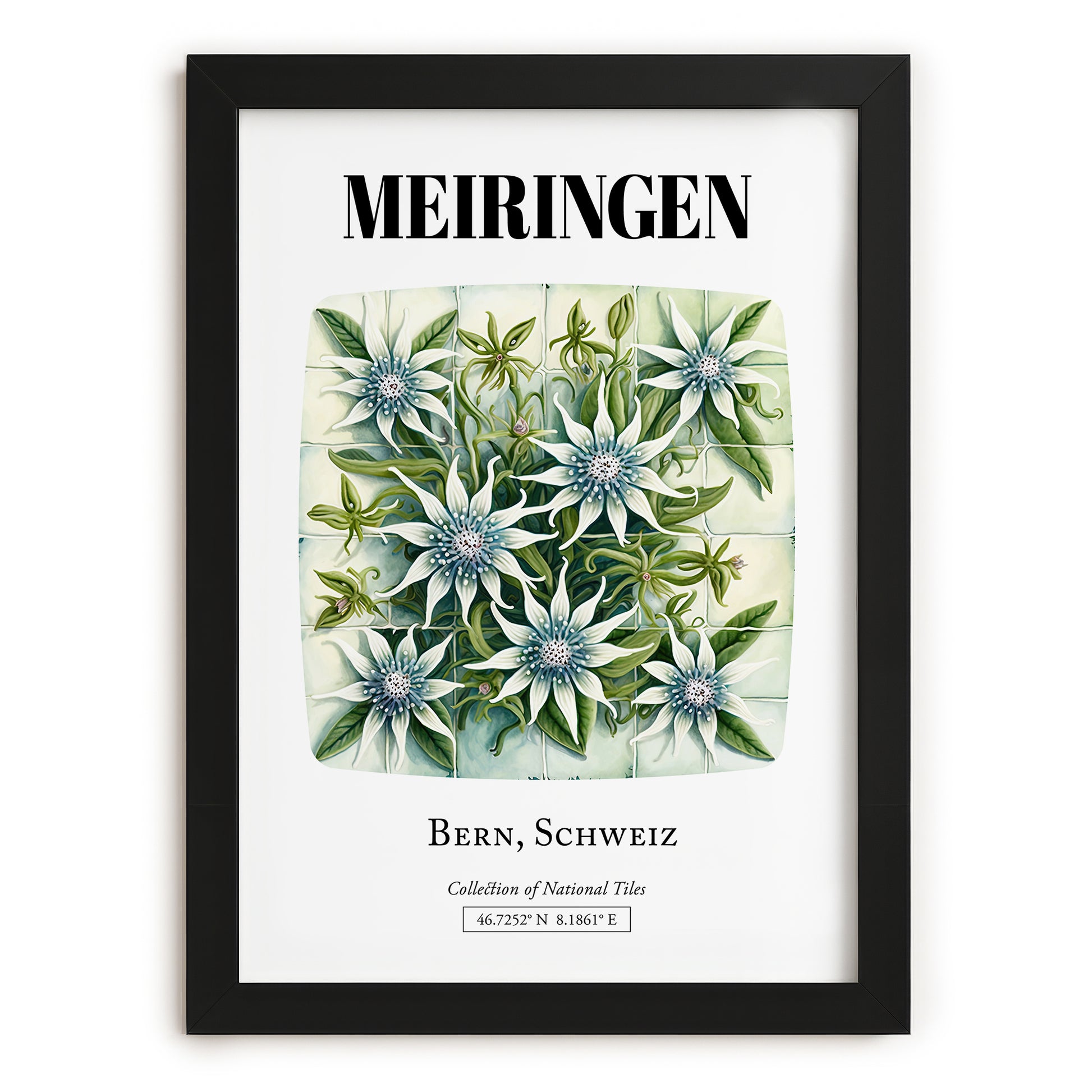 Meiringen, Switzerland – Architectural Travel Art, in sleek black frame