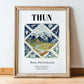 Thun, Switzerland – Travel Print, in wooden frame leaning on the floor