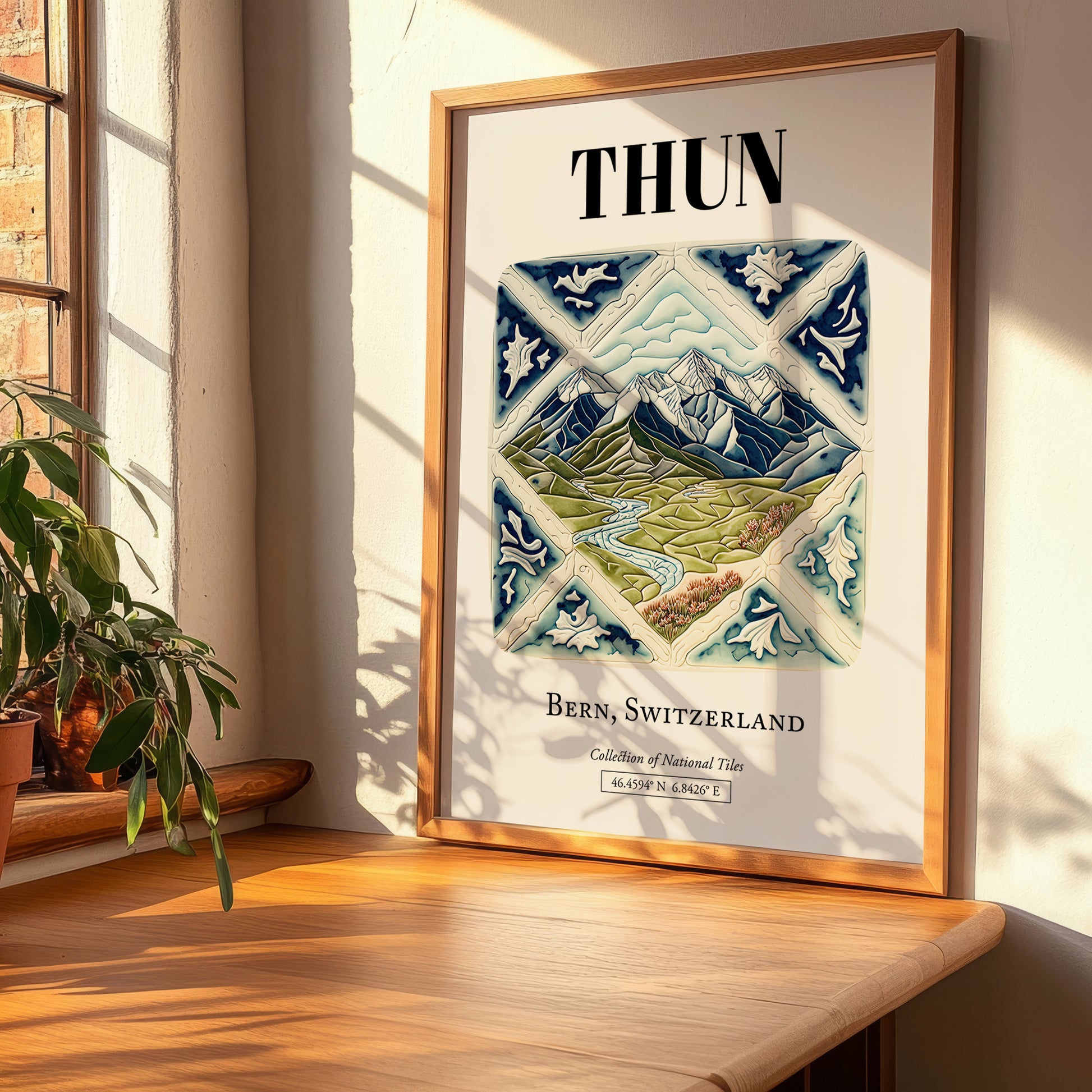 Thun, Switzerland – Travel Print, clean layout with no caption