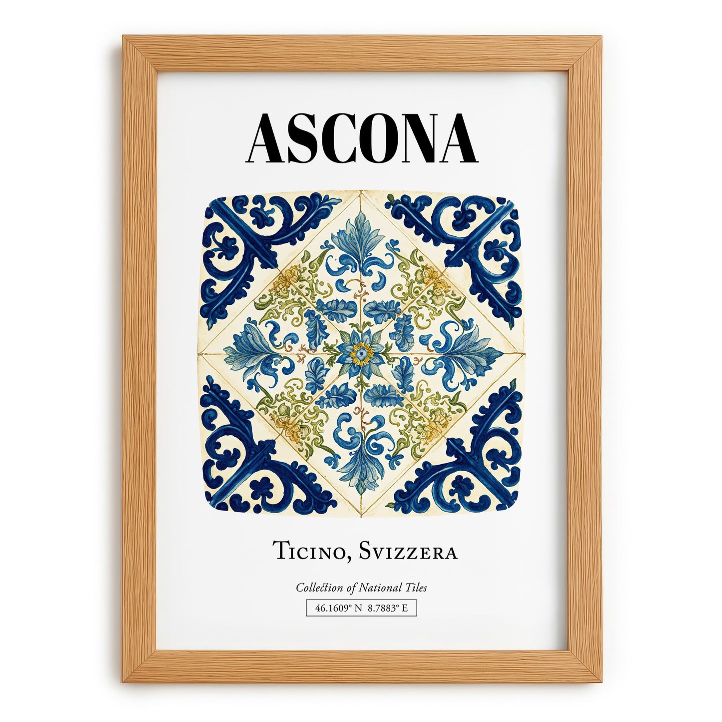 Ascona, Switzerland – Travel Wall Decor, set in oak frame