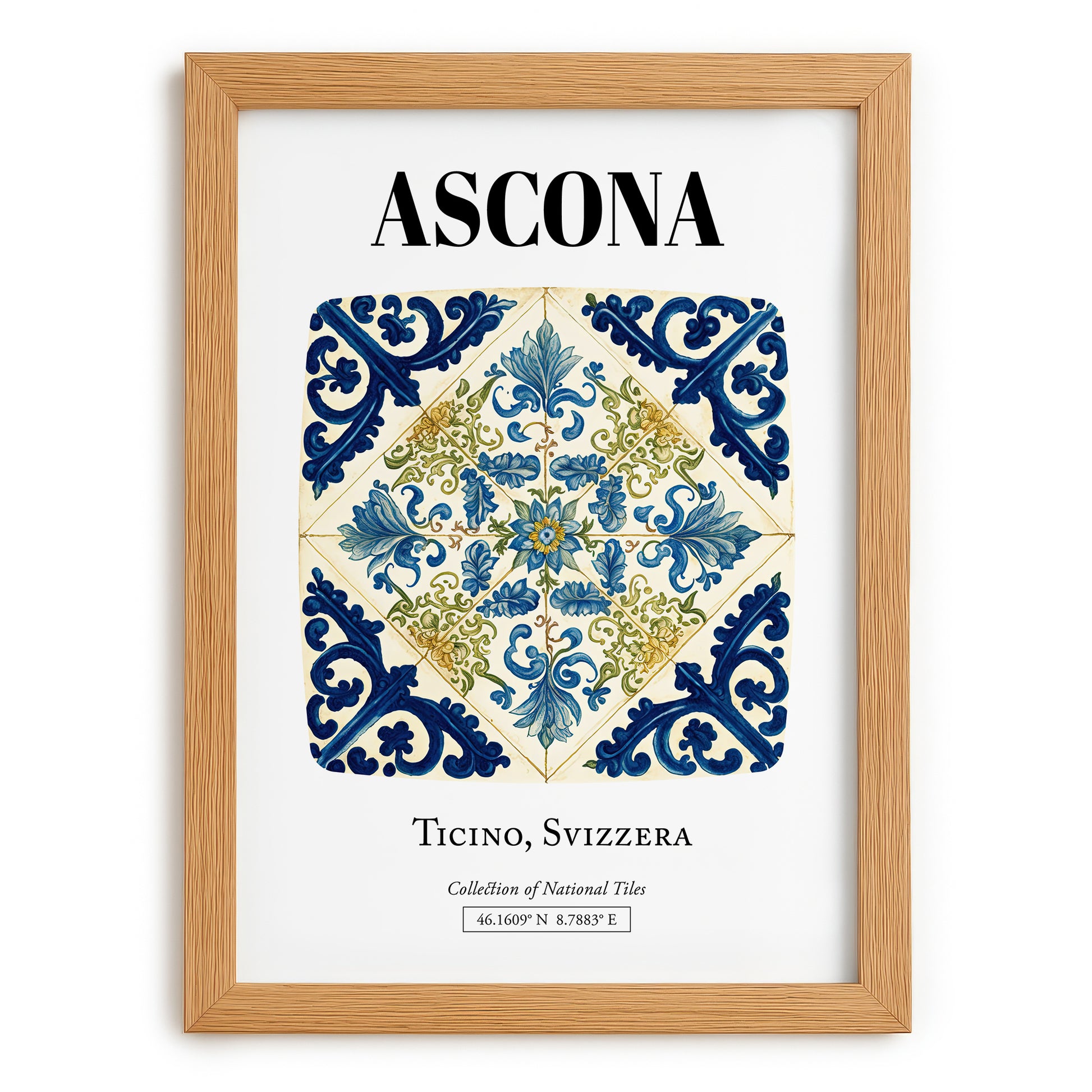 Ascona, Switzerland – Travel Wall Decor, set in oak frame