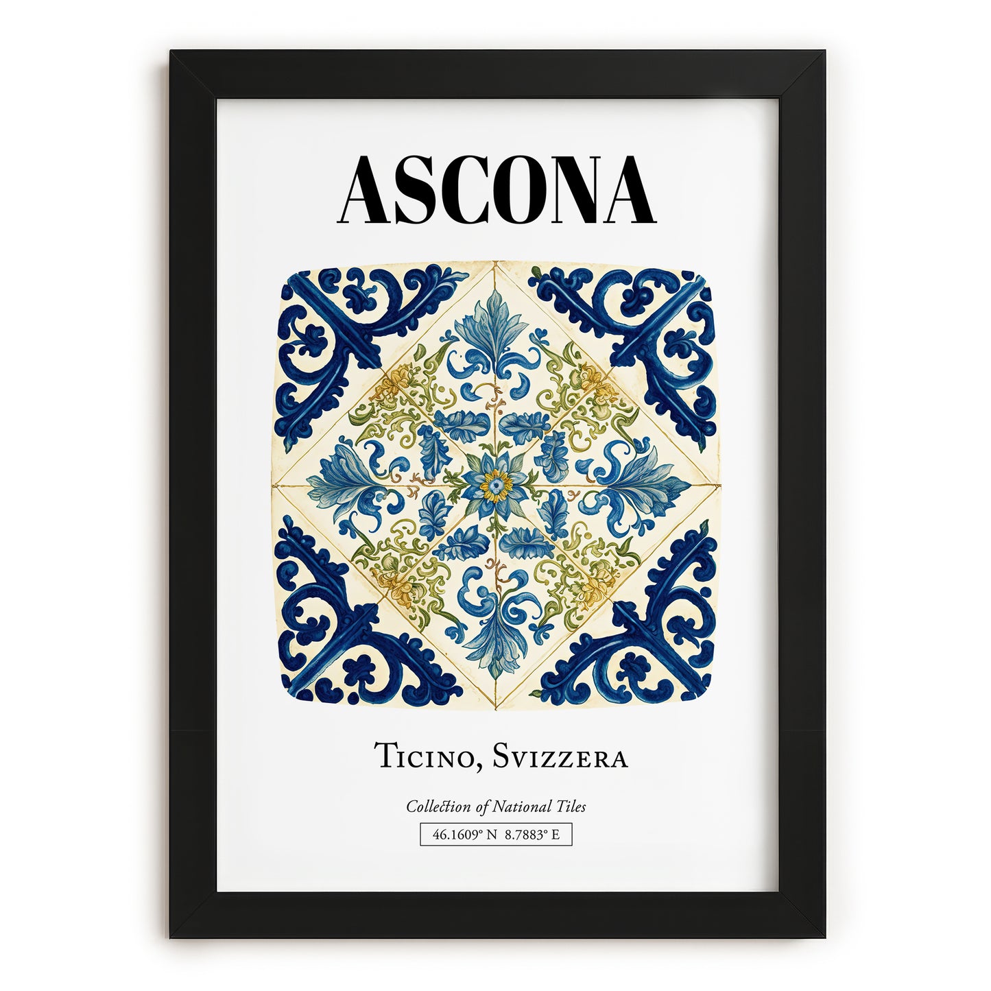 Ascona, Switzerland – Travel Wall Decor, in sleek black frame