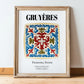 Gruyères, Switzerland – Travel Print, in wooden frame leaning on the floor