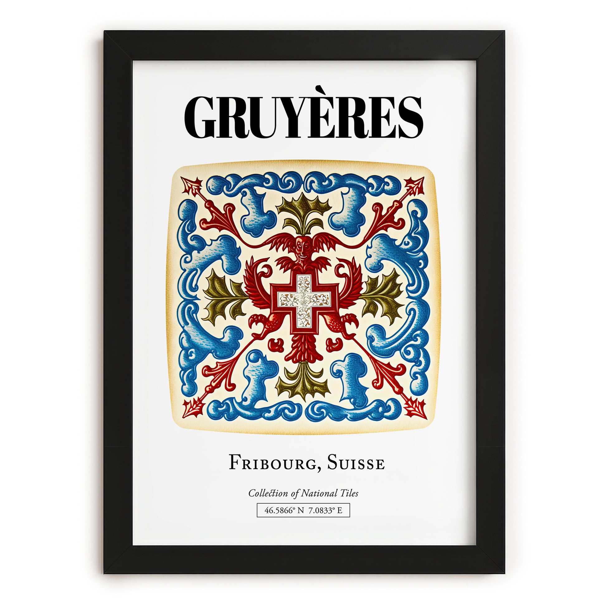 Gruyères, Switzerland – Travel Print, in sleek black frame