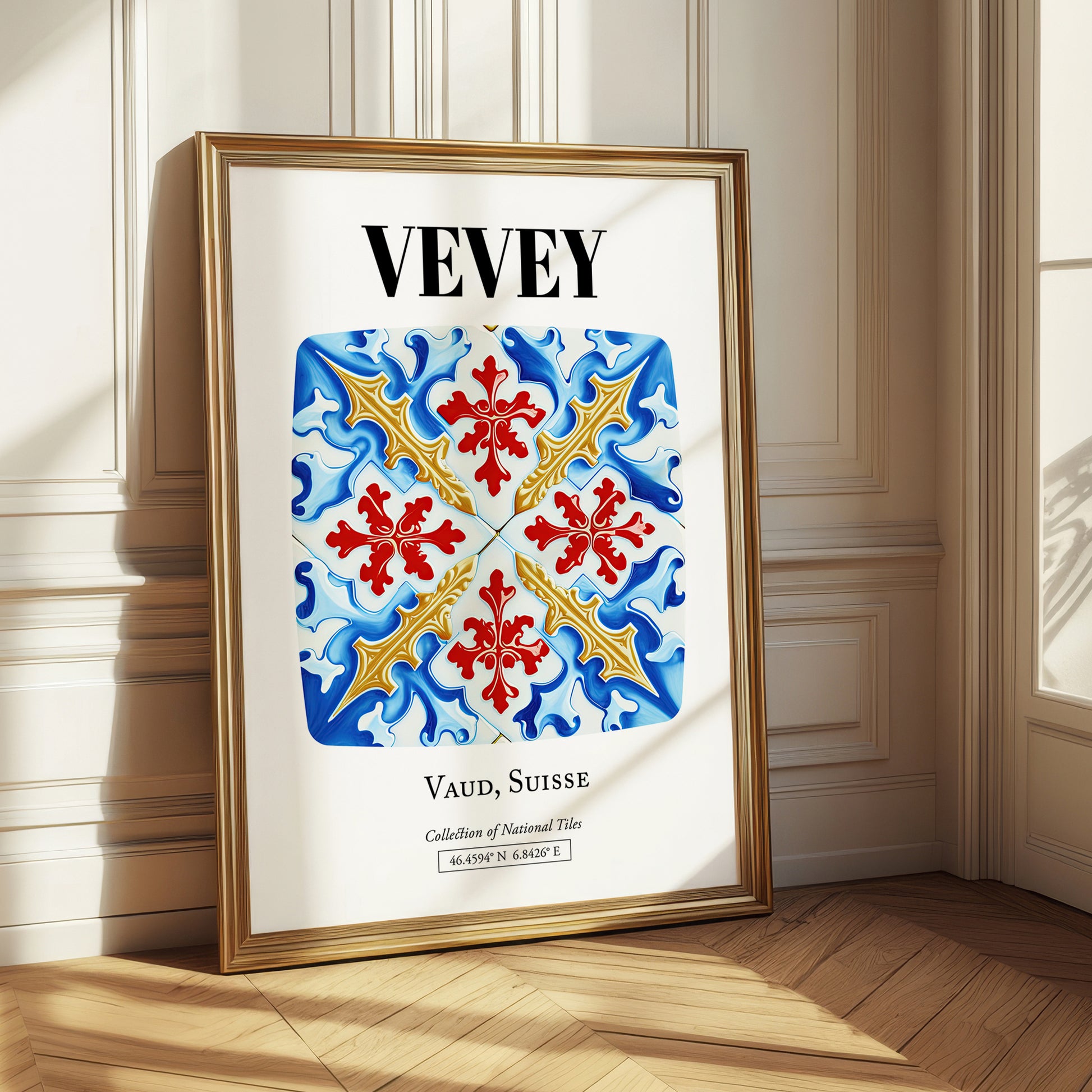 Vevey, Switzerland – Cityscape Wall Art, styled in a charming Paris street view