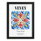 Vevey, Switzerland – Cityscape Wall Art, in sleek black frame