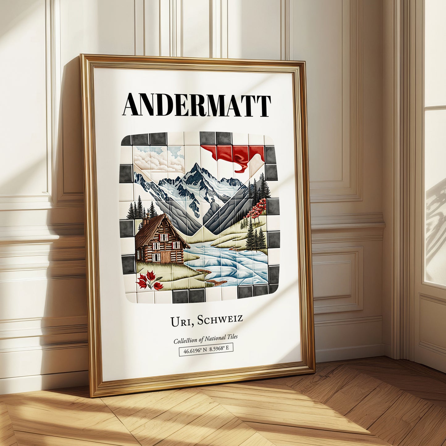 Andermatt, Switzerland – Travel Poster, styled in a charming Paris street view
