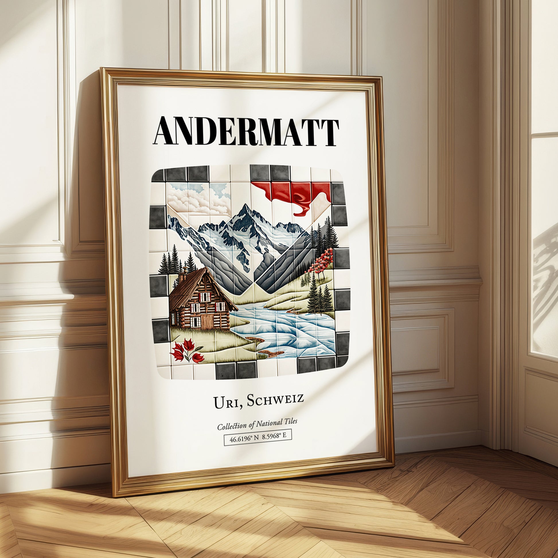 Andermatt, Switzerland – Travel Poster, styled in a charming Paris street view