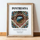 Pontresina, Switzerland – Travel Poster, in wooden frame leaning on the floor