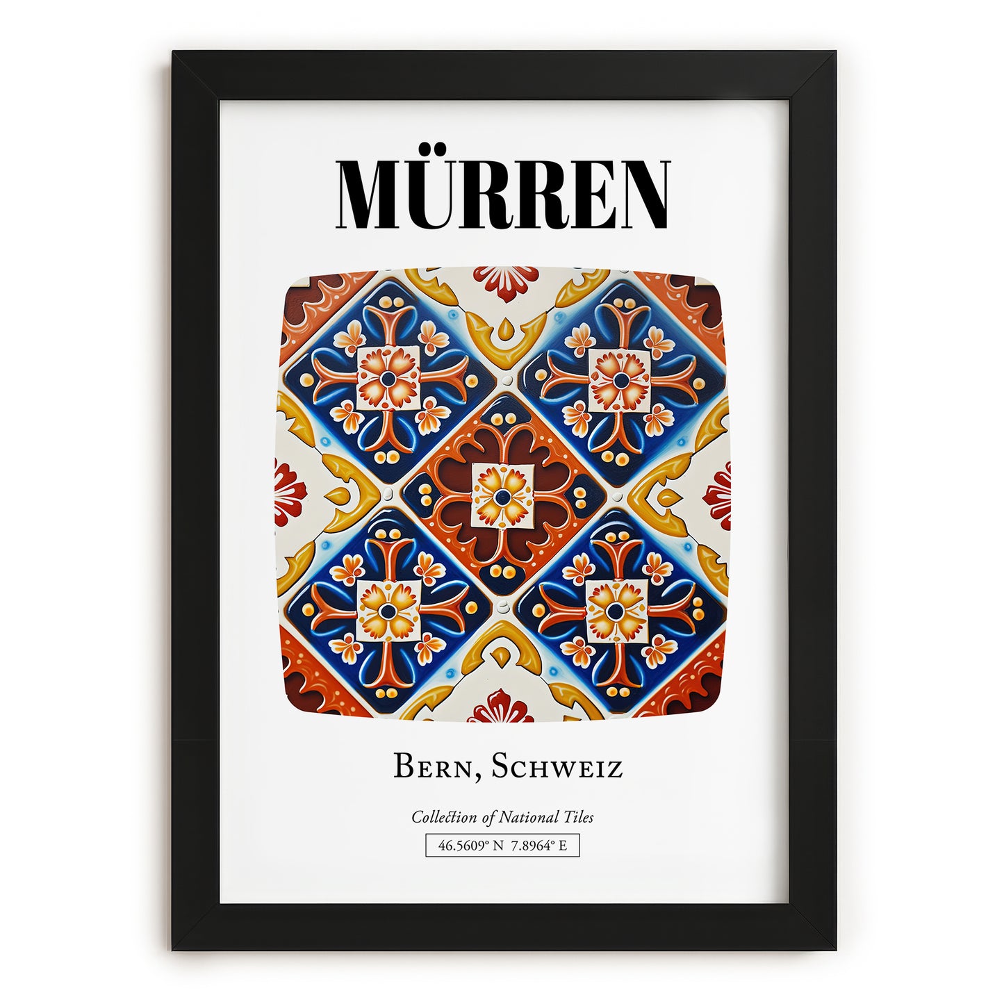 Mürren, Switzerland – Travel Print, in sleek black frame