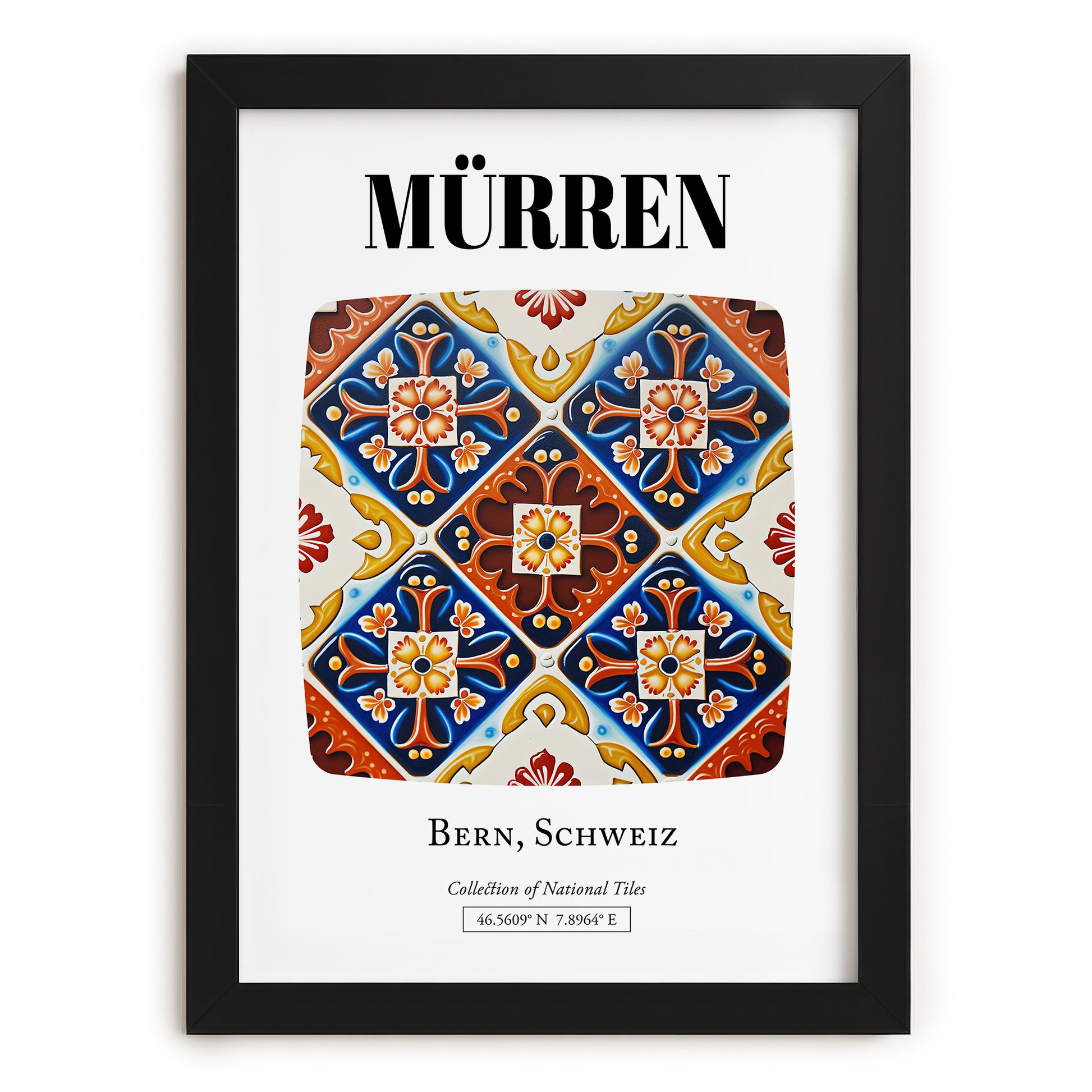 Mürren, Switzerland – Travel Print, in sleek black frame