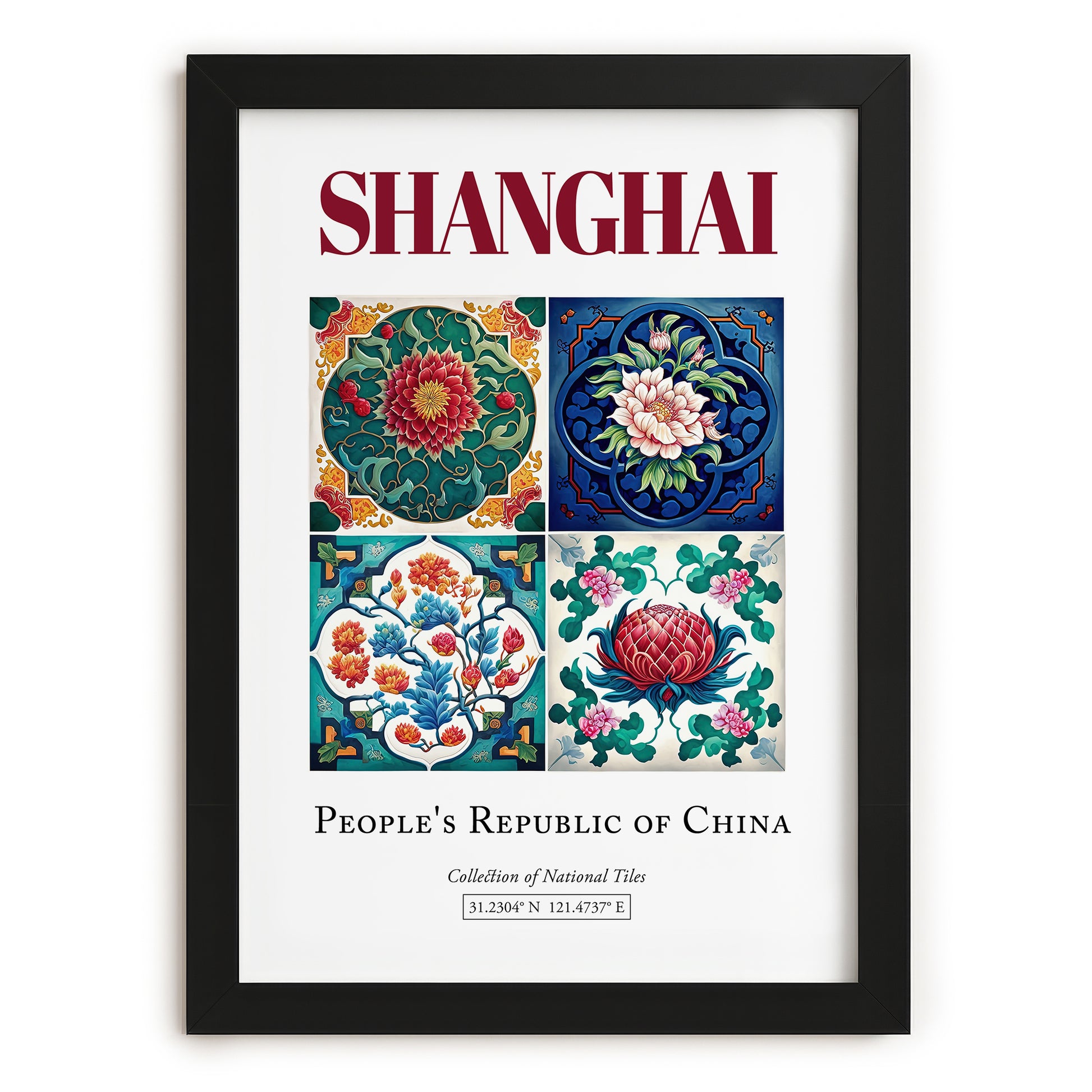 Shanghai, China – Travel Wall Art, in sleek black frame