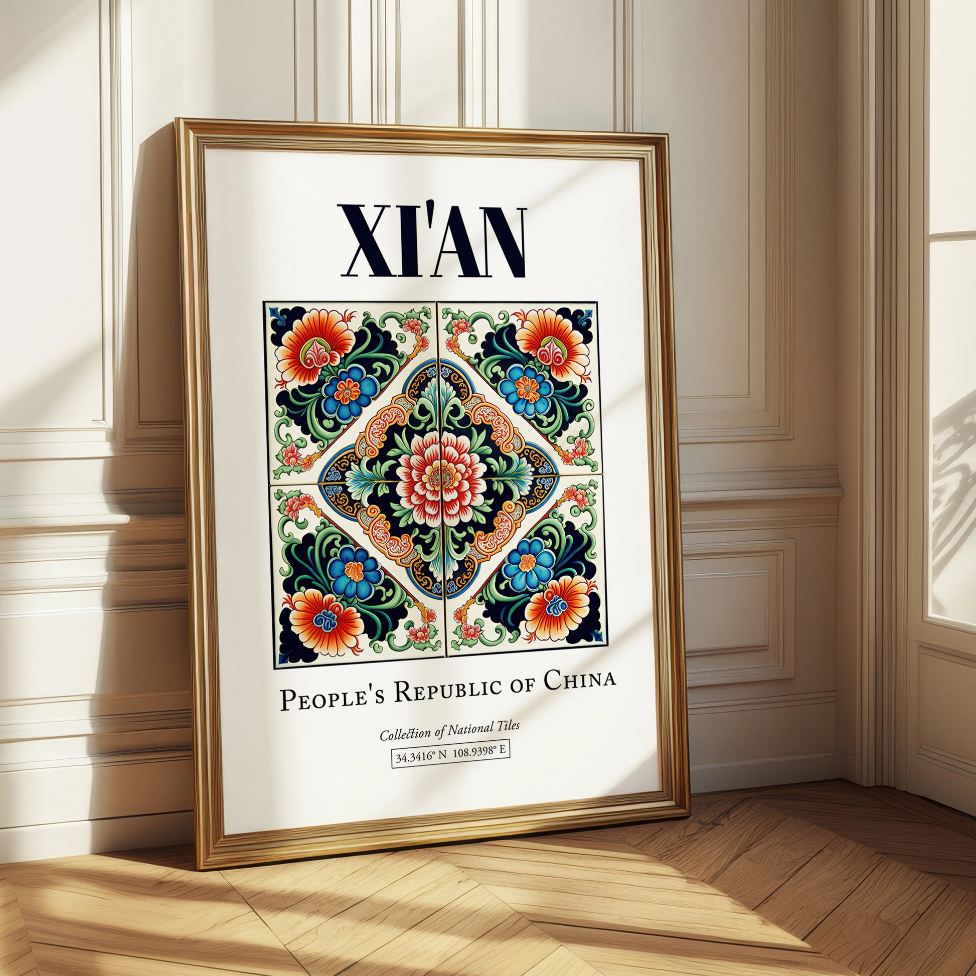 Xi'an, China – Travel Poster, styled in a charming Paris street view