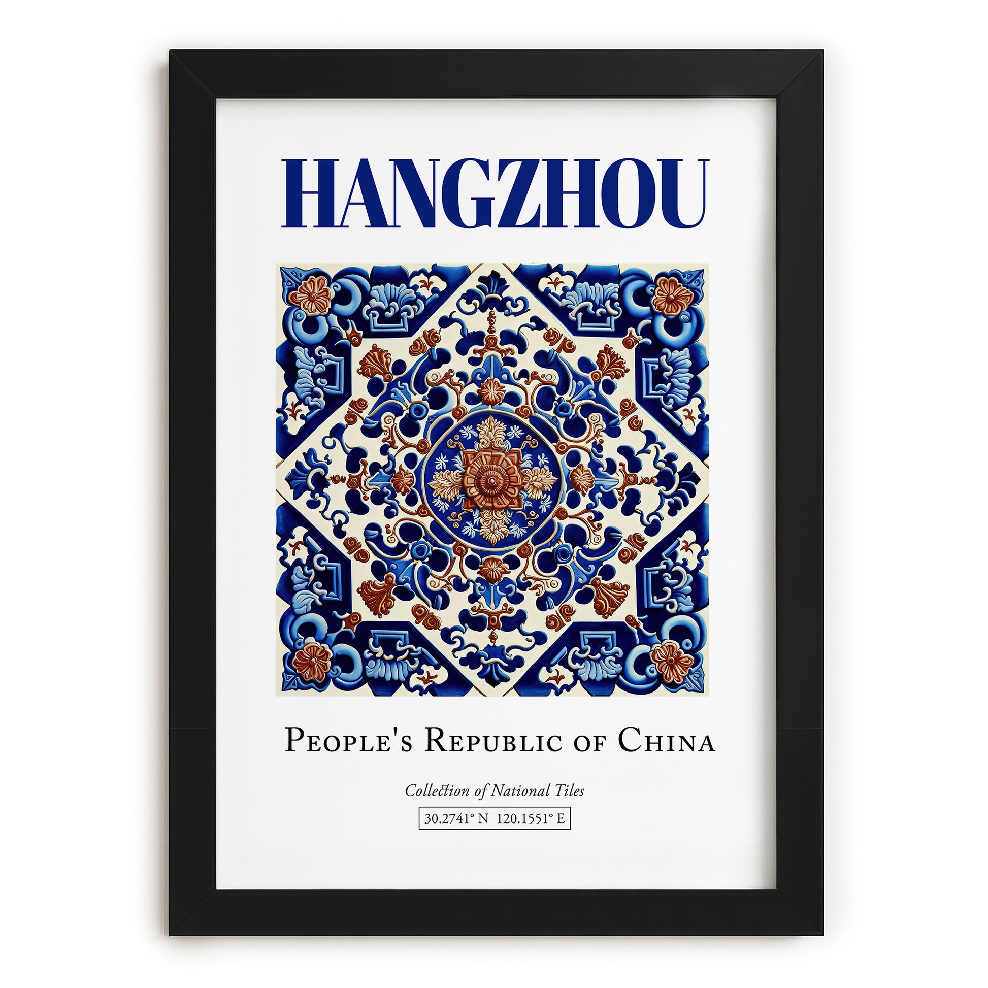 Hangzhou, China – Travel Wall Decor, in sleek black frame