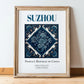 Suzhou, China – Travel Poster, in wooden frame leaning on the floor