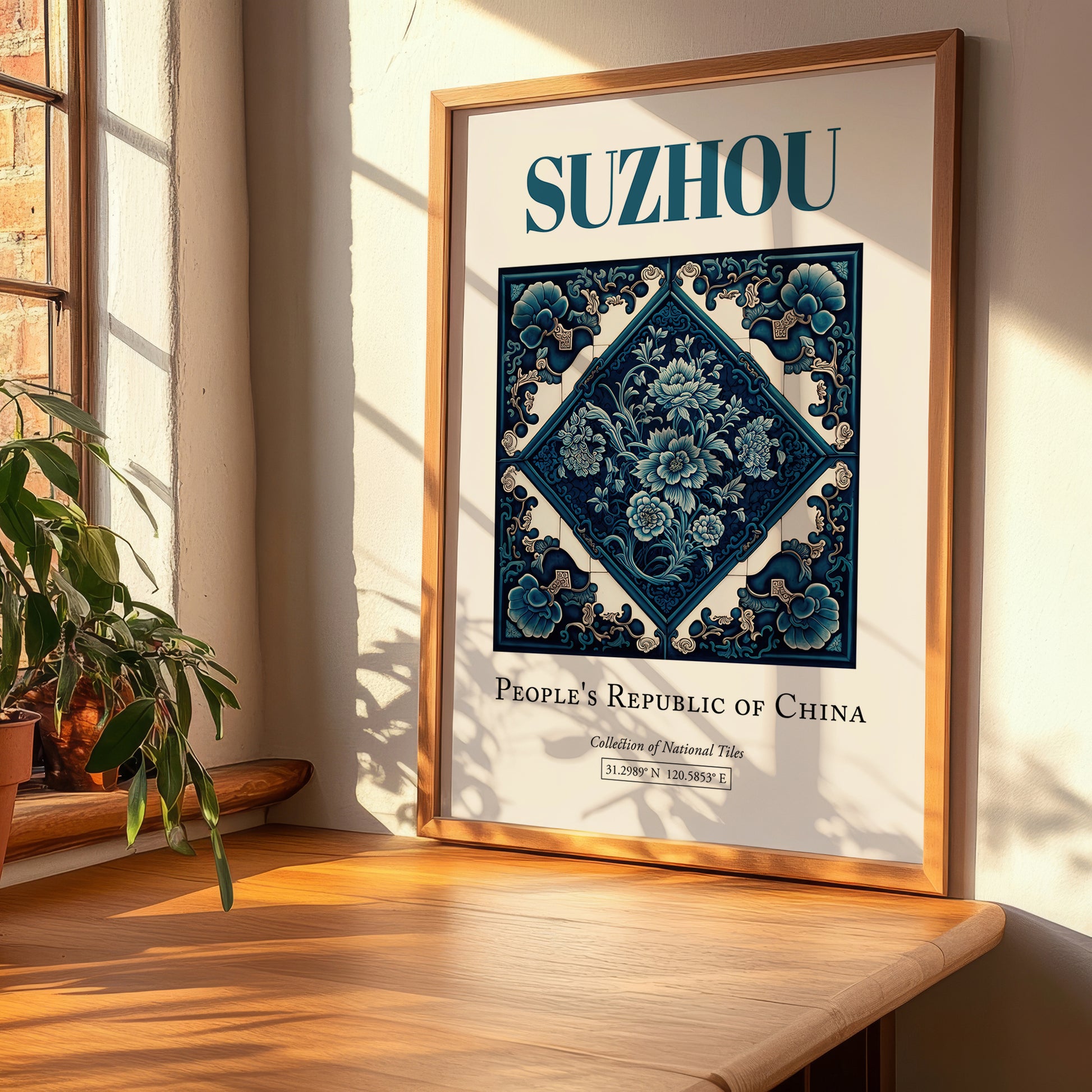 Suzhou, China – Travel Poster, clean layout with no caption