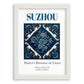 Suzhou, China – Travel Poster, placed in minimal white frame
