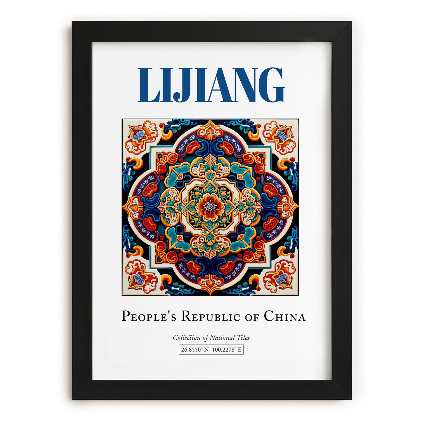 Lijiang, China – Travel Destination Art, in sleek black frame