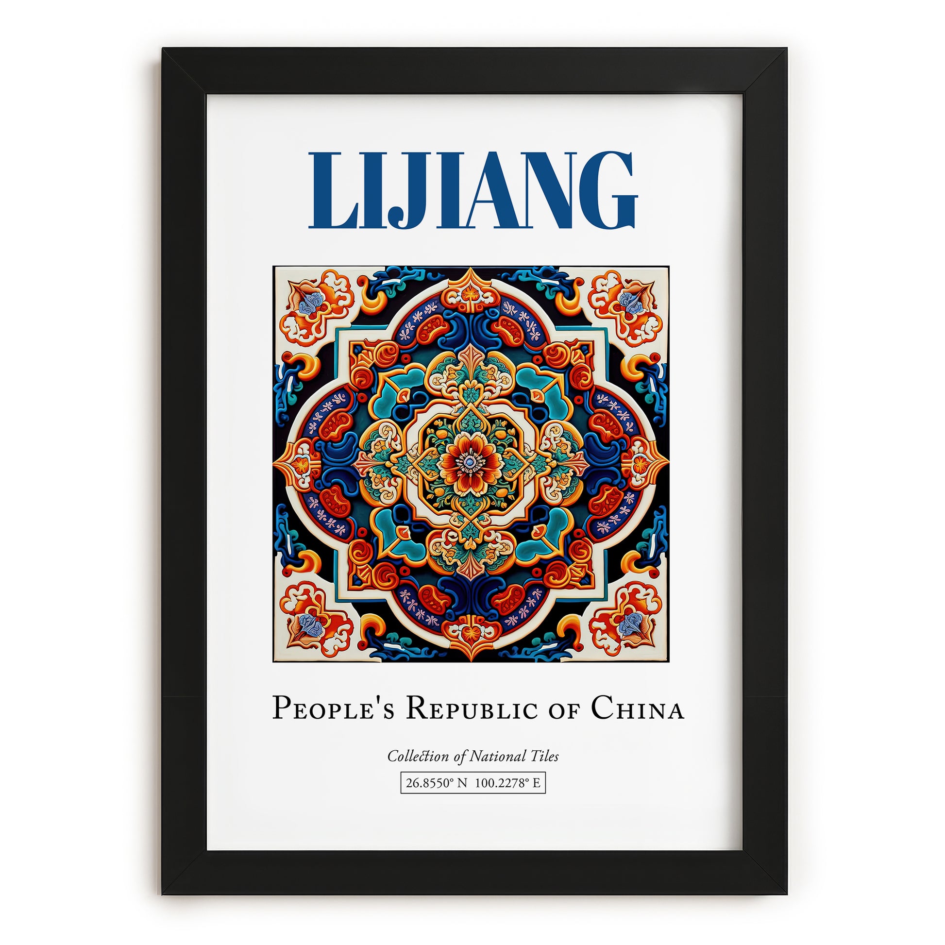 Lijiang, China – Travel Destination Art, in sleek black frame