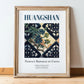 Huangshan, China – Travel Poster, in wooden frame leaning on the floor