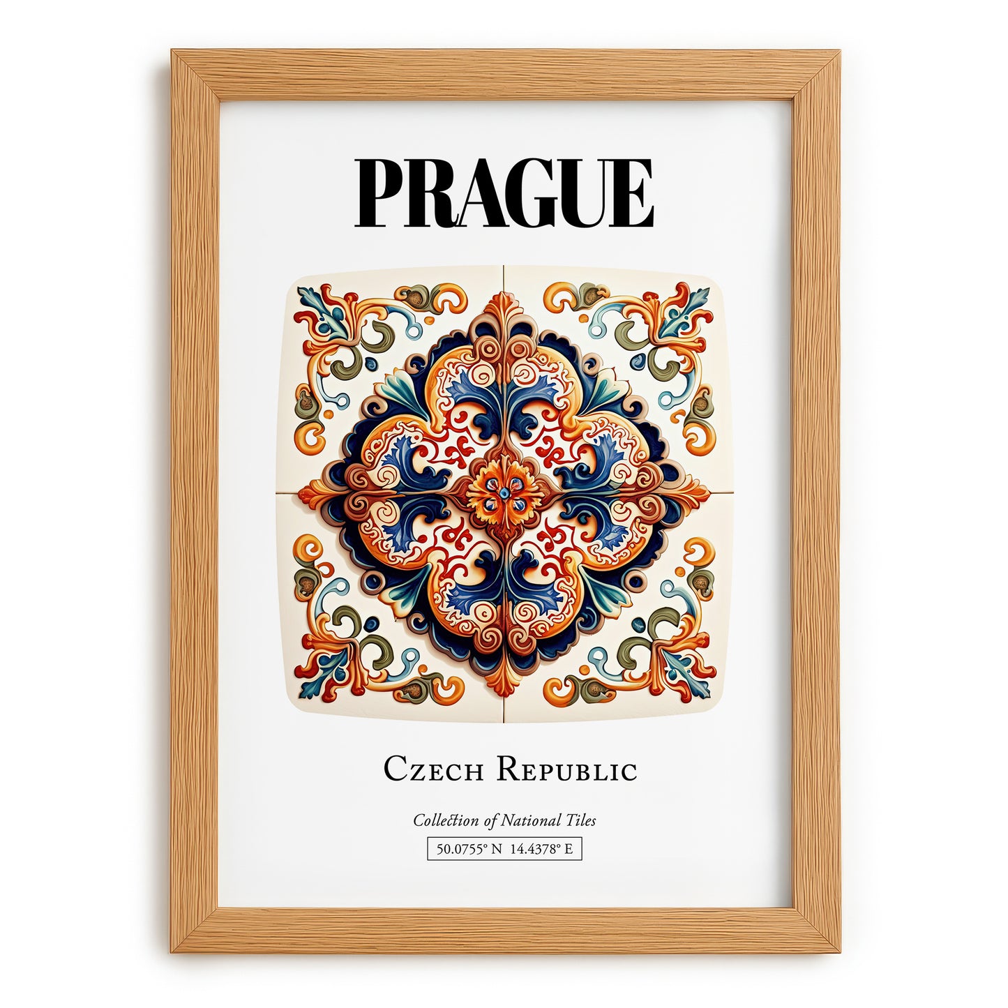 Prague, Czech Republic – Travel Print, set in oak frame