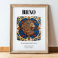 Brno, Czech Republic – Country Culture Poster, in wooden frame leaning on the floor