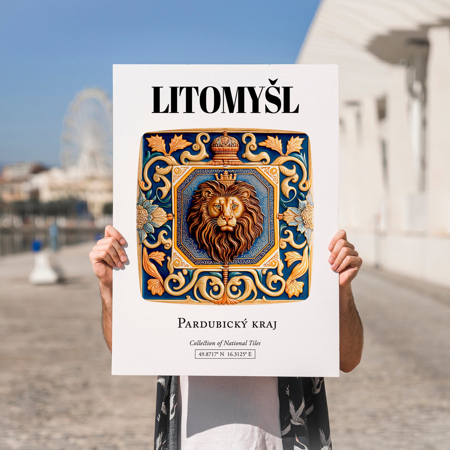 Litomyšl, Czech Republic – Travel Print, no-text version framed in wood