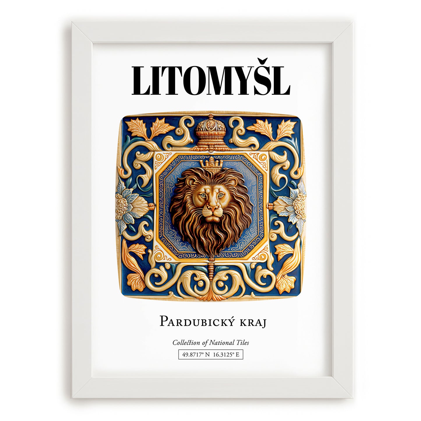 Litomyšl, Czech Republic – Travel Print, placed in minimal white frame