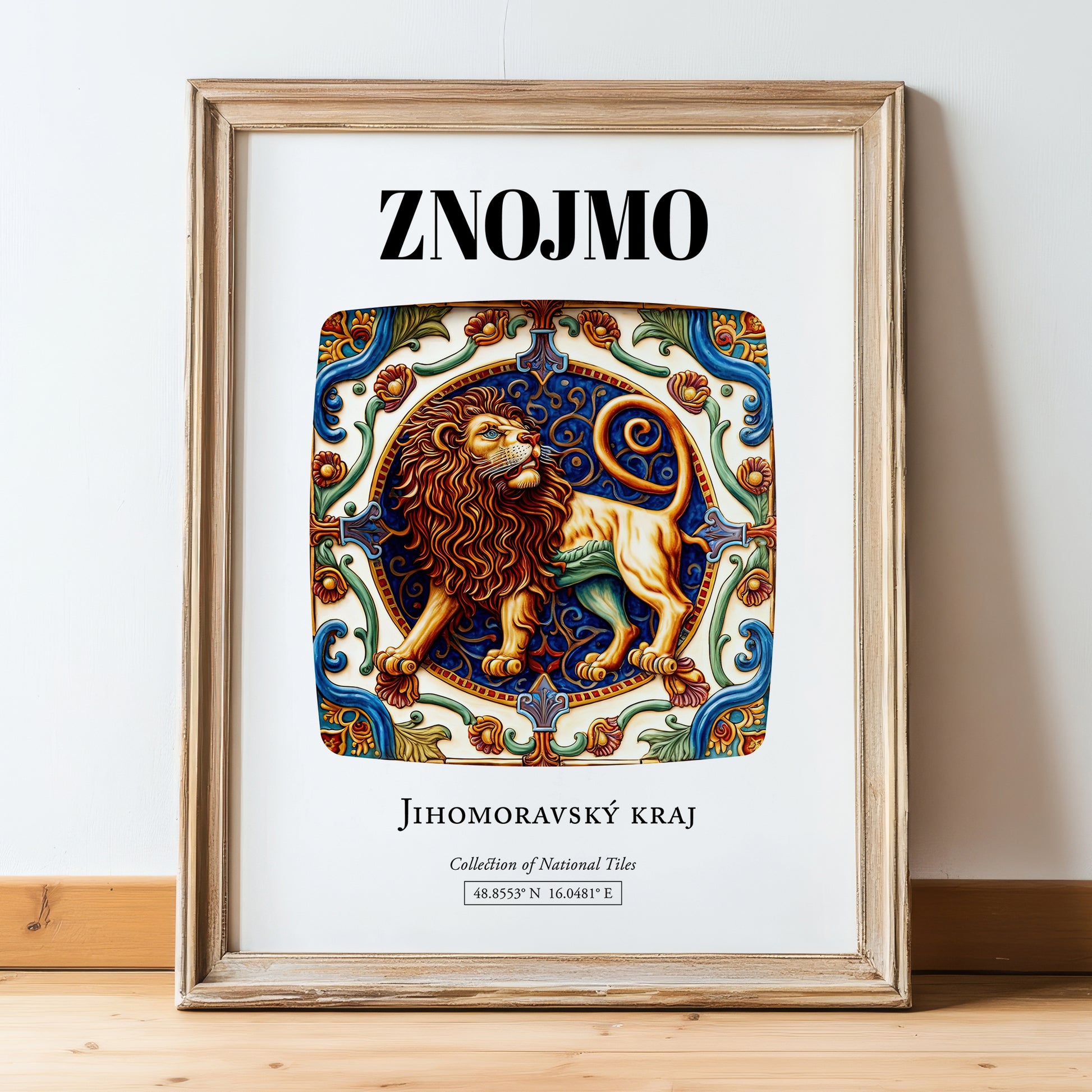Znojmo, Czech Republic – Travel Print, in wooden frame leaning on the floor