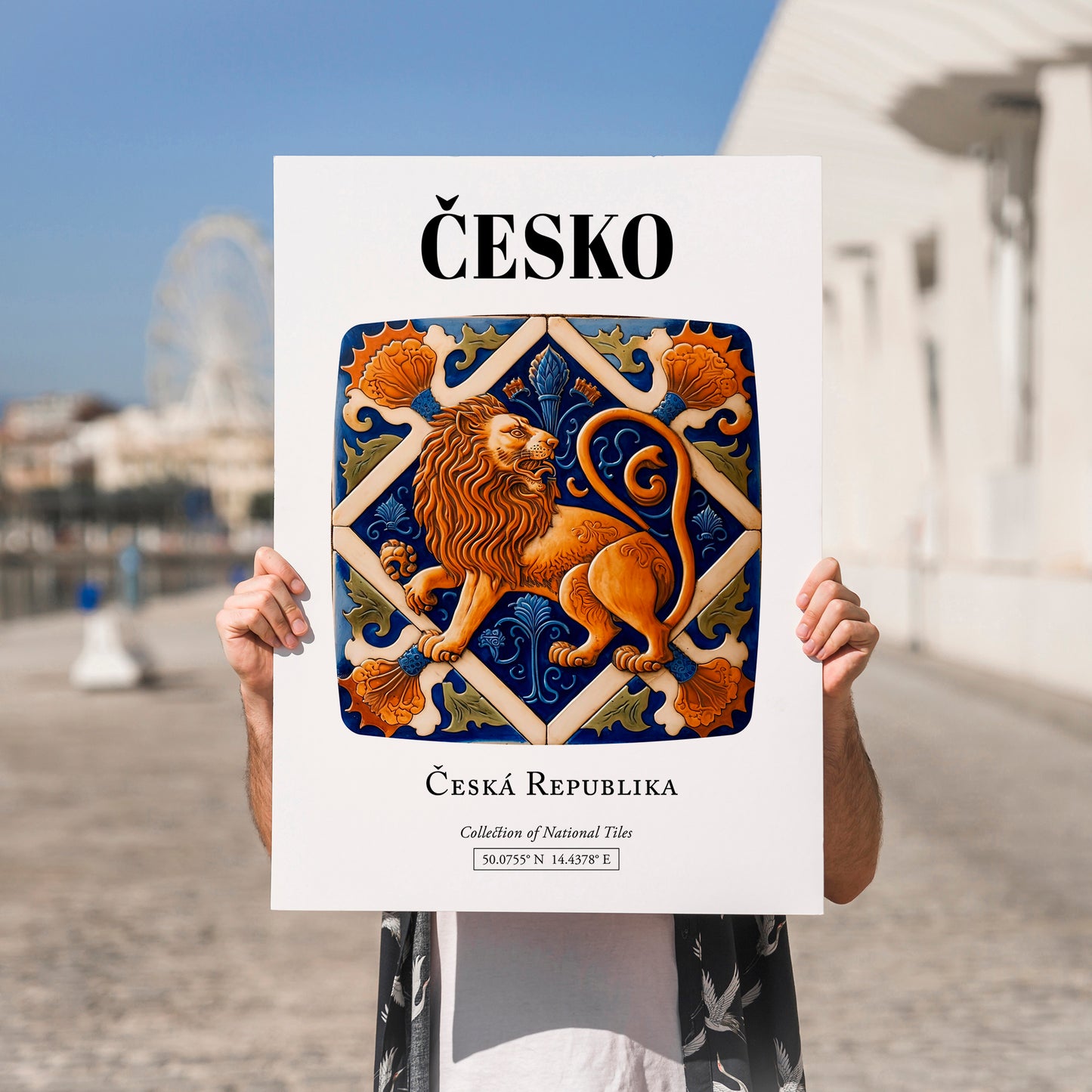 Česko, Czech Republic – Travel Poster, no-text version framed in wood