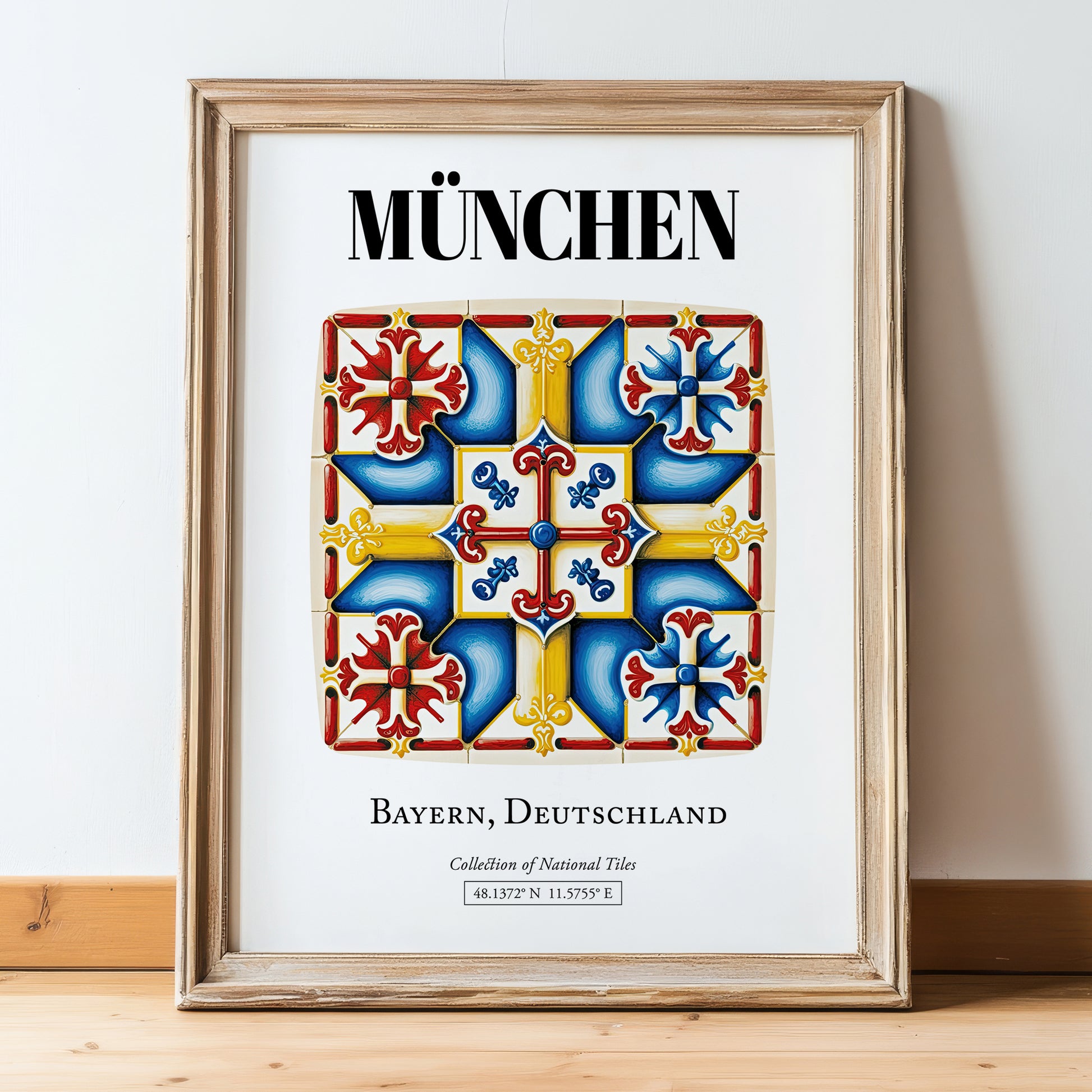 München, Germany – Travel Memories Wall Print, in wooden frame leaning on the floor