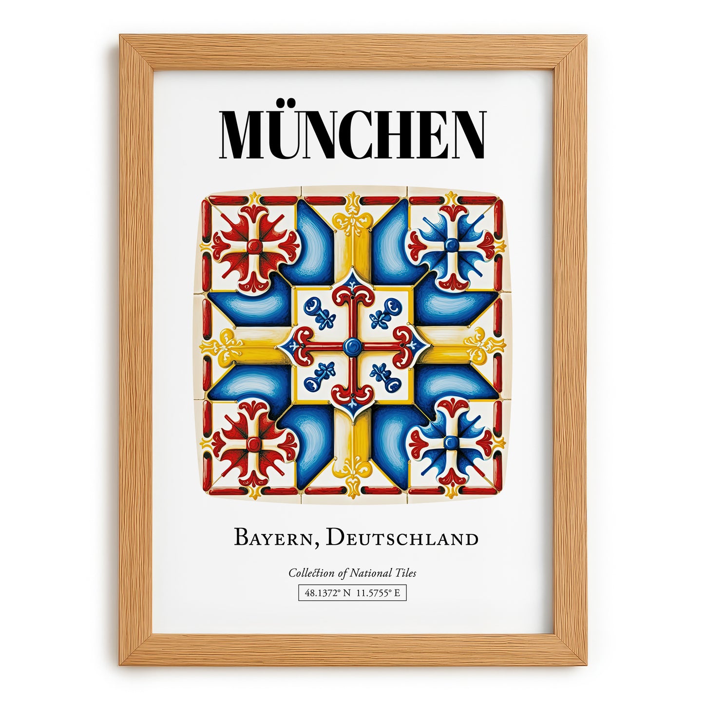 München, Germany – Travel Memories Wall Print, set in oak frame