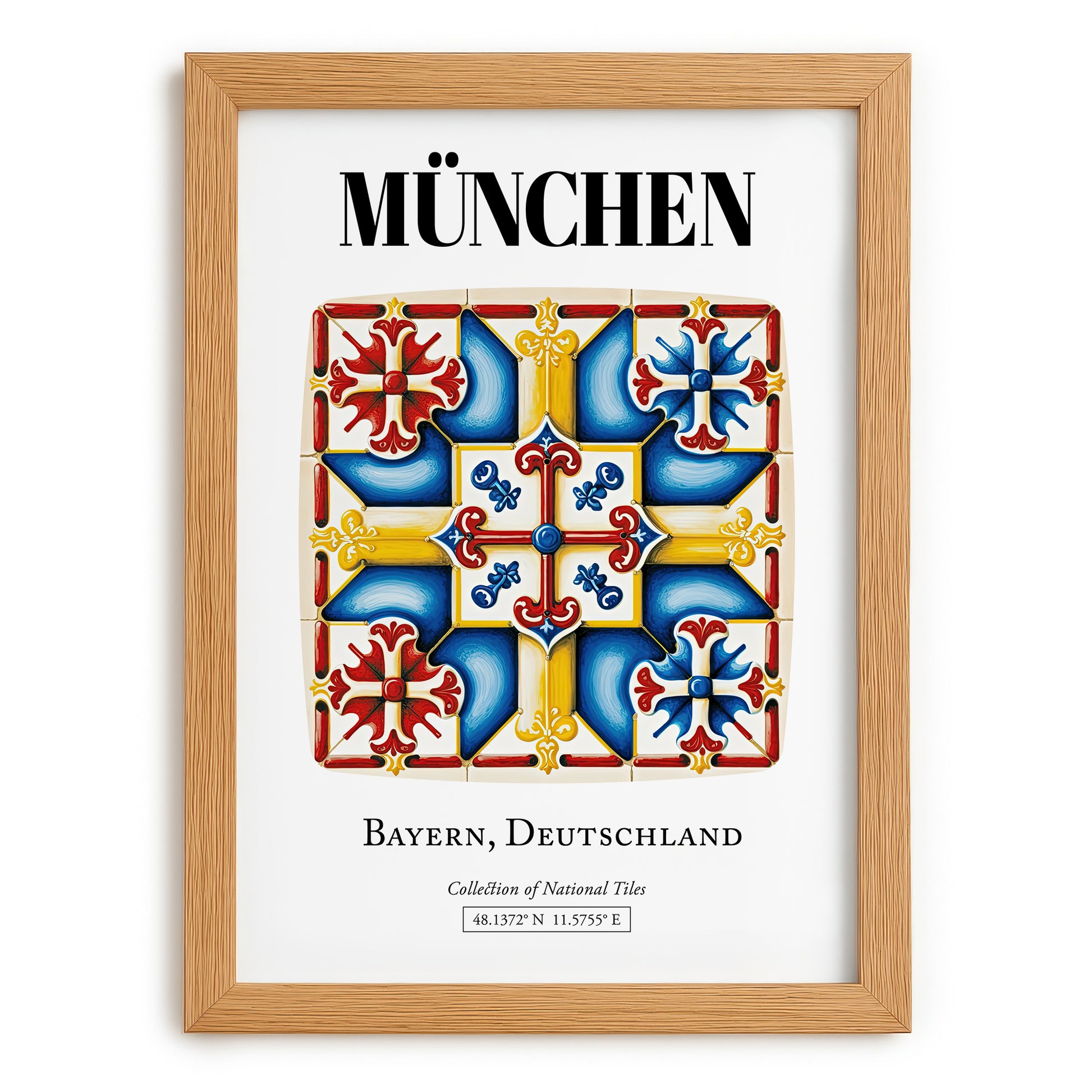 München, Germany – Travel Memories Wall Print, set in oak frame