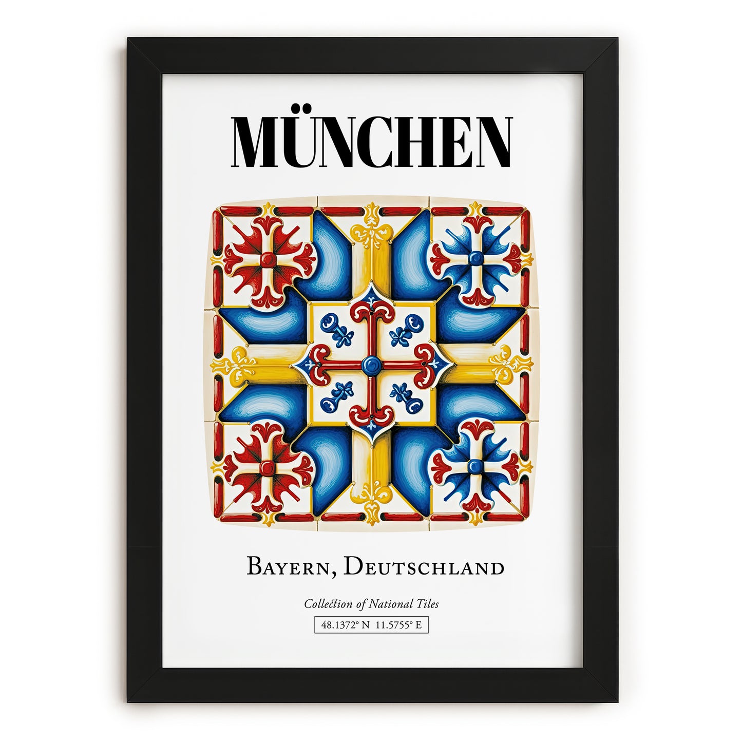 München, Germany – Travel Memories Wall Print, in sleek black frame