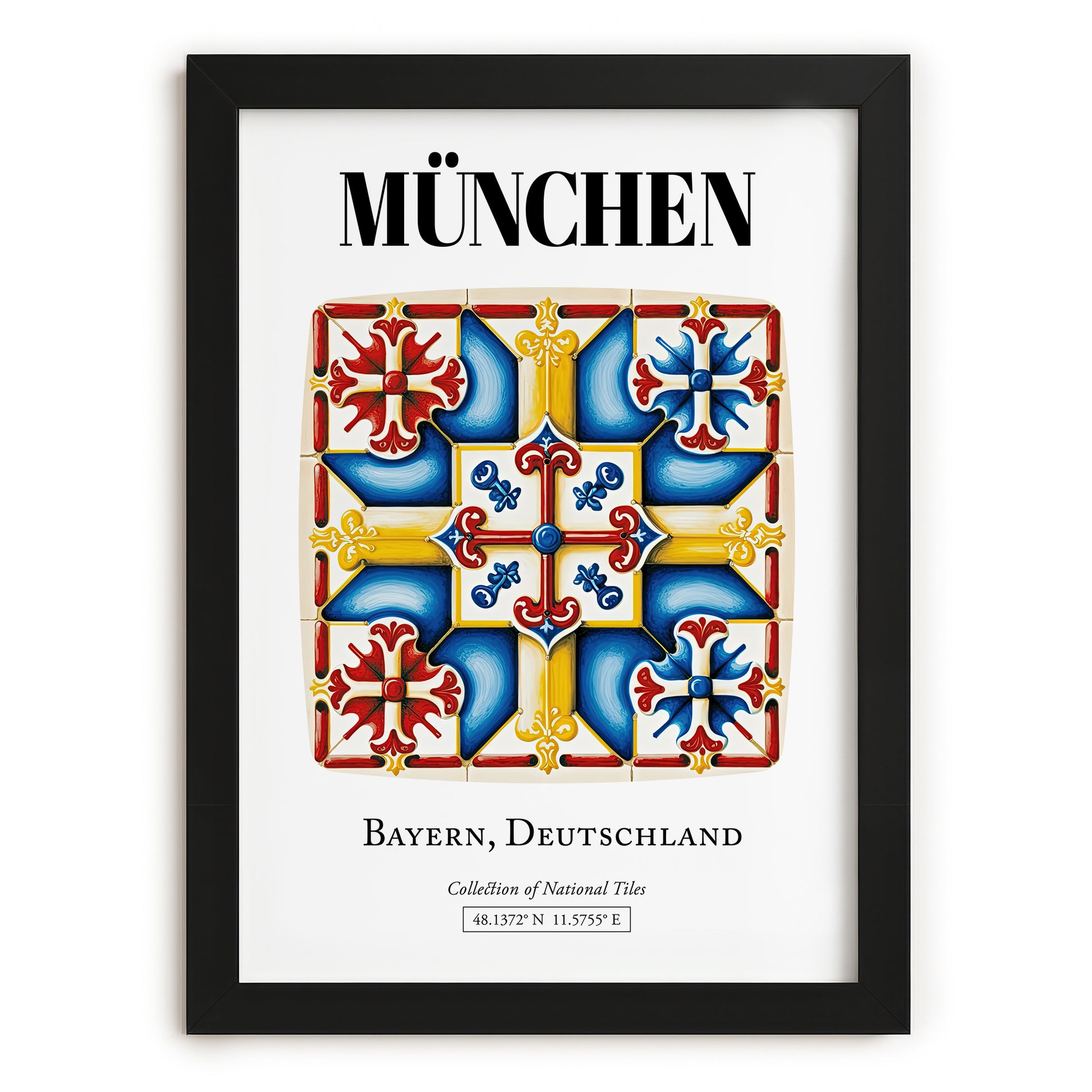 München, Germany – Travel Memories Wall Print, in sleek black frame
