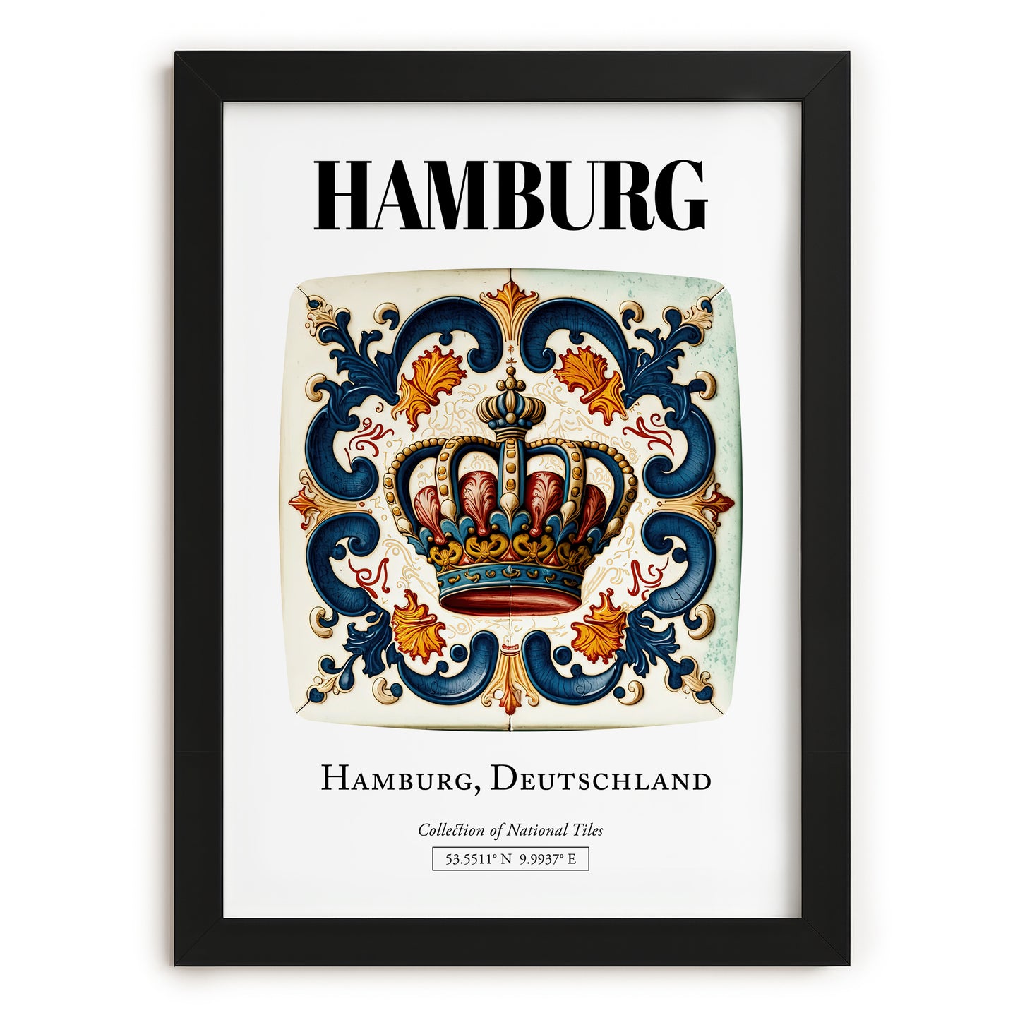 Hamburg, Germany – Travel Wall Decor, in sleek black frame