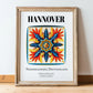 Hannover, Germany – Away From Home Poster, in wooden frame leaning on the floor