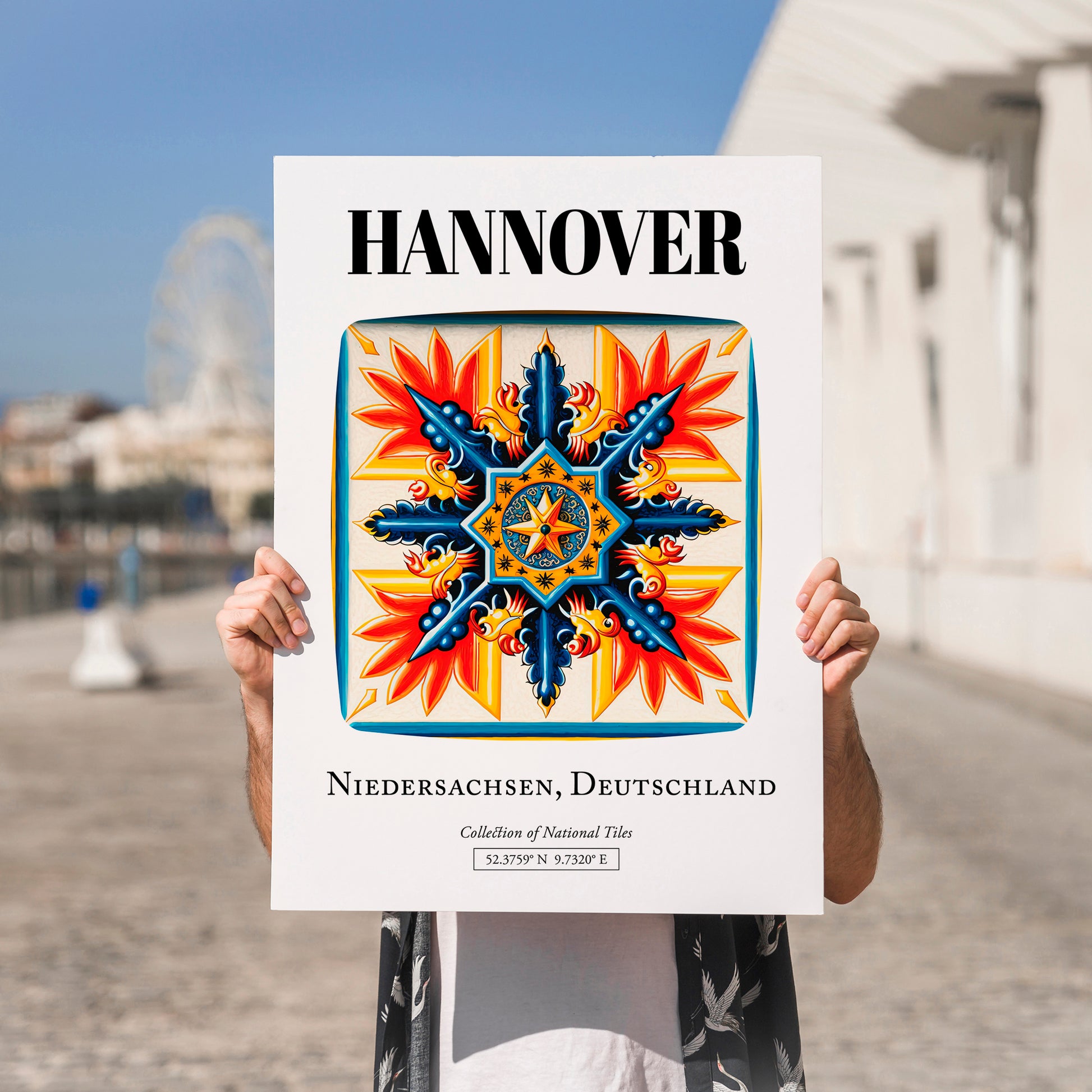 Hannover, Germany – Away From Home Poster, no-text version framed in wood