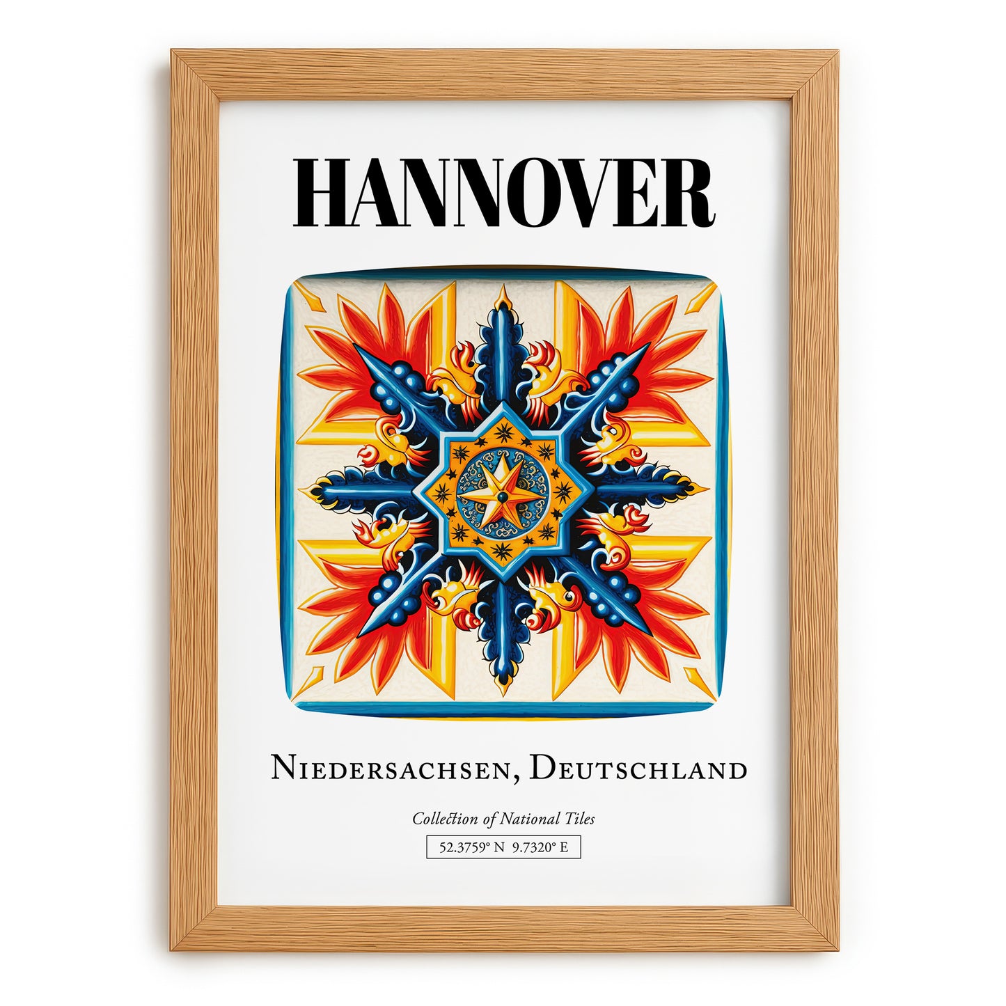 Hannover, Germany – Away From Home Poster, set in oak frame