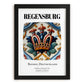 Regensburg, Germany – Travel Wall Art, in sleek black frame