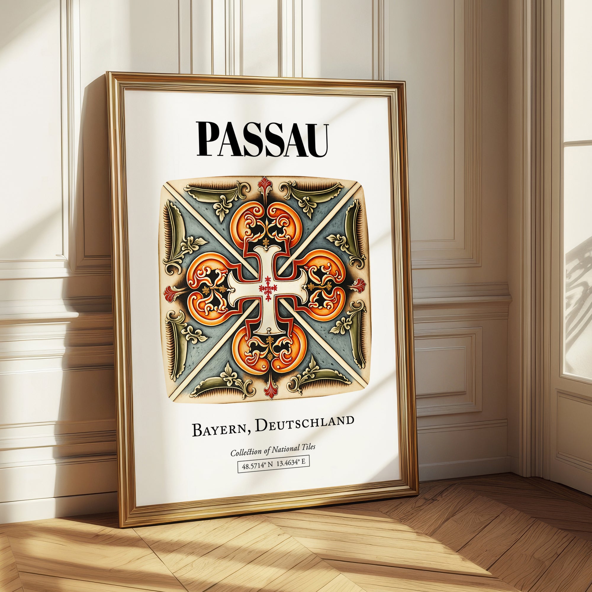 Passau, Germany – Global Cities Wall Print, styled in a charming Paris street view