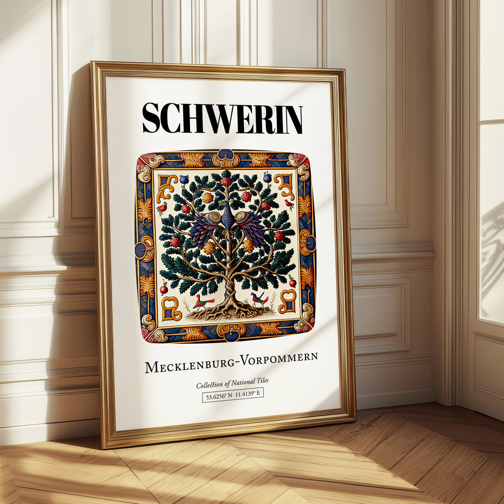 Schwerin, Germany – Travel Poster, styled in a charming Paris street view