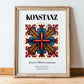 Konstanz, Germany – World Travel Art, in wooden frame leaning on the floor
