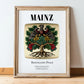 Mainz, Germany – Historic Cities Art Print, in wooden frame leaning on the floor