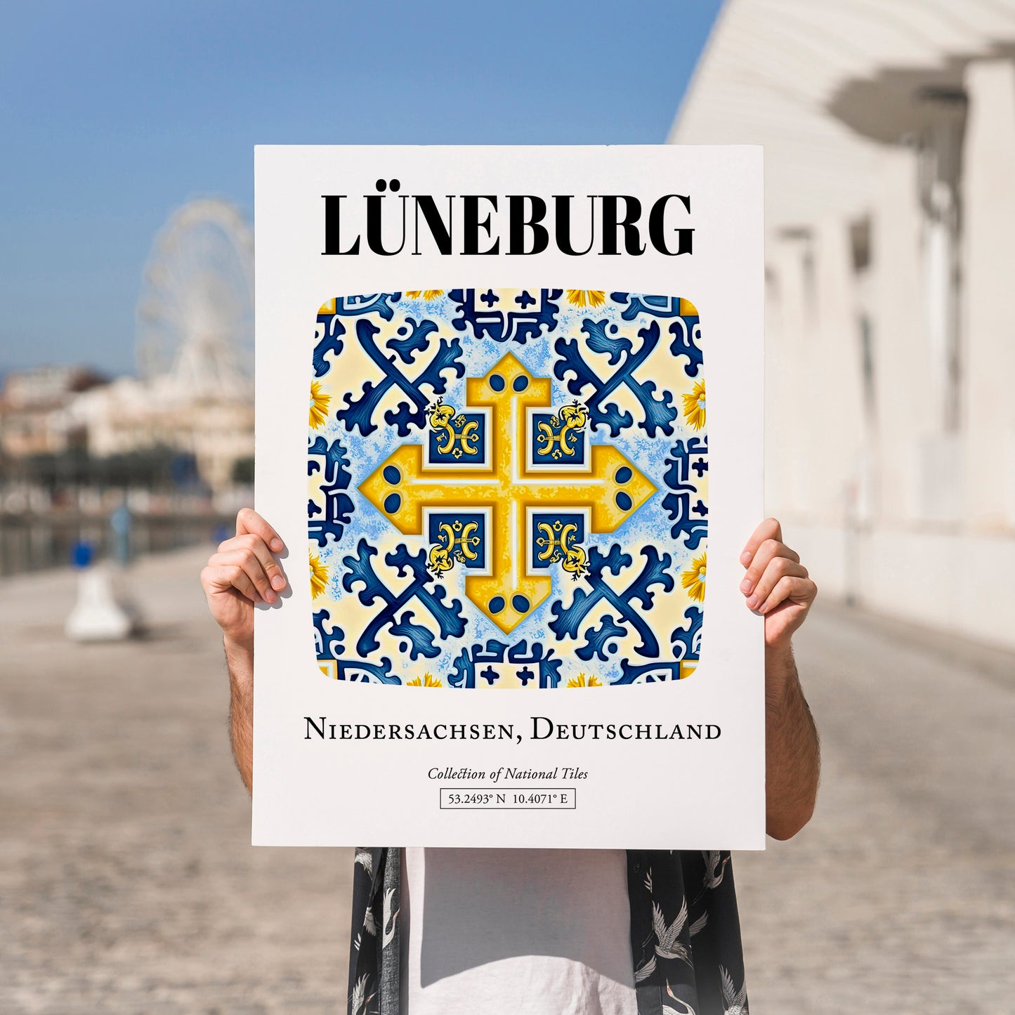 Lüneburg, Germany – Travel Poster, no-text version framed in wood