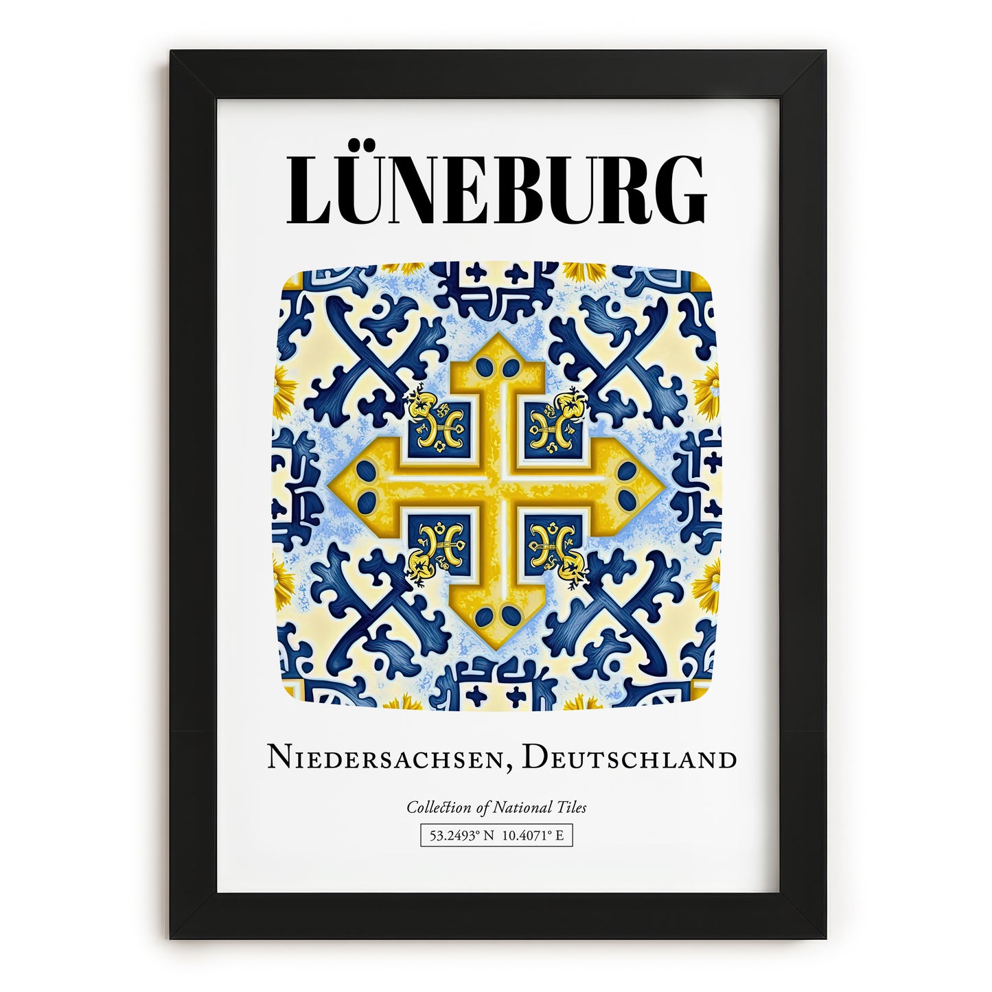 Lüneburg, Germany – Travel Poster, in sleek black frame